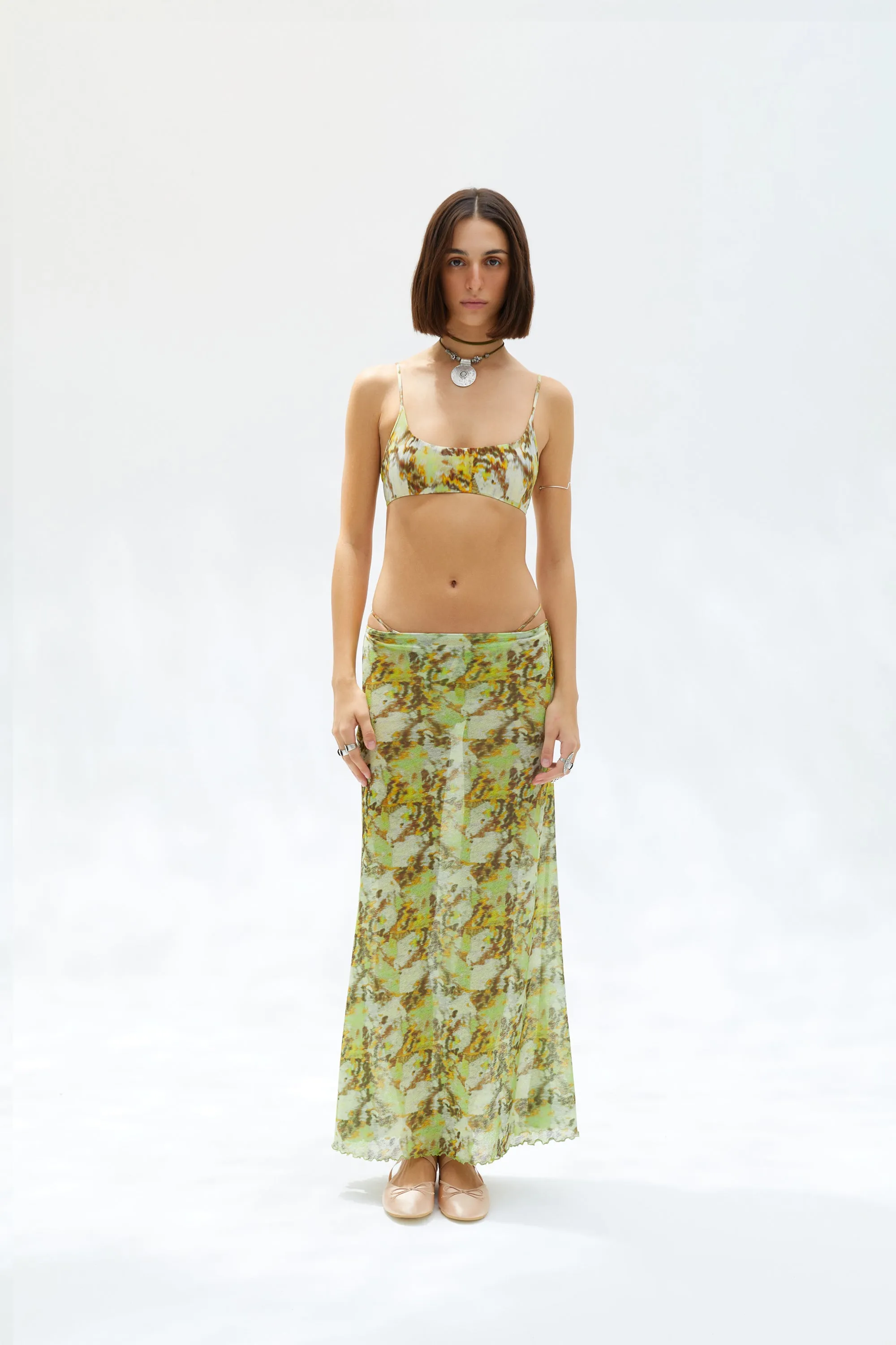 SINY - Low-rise printed maxi skirt sold by Siedres