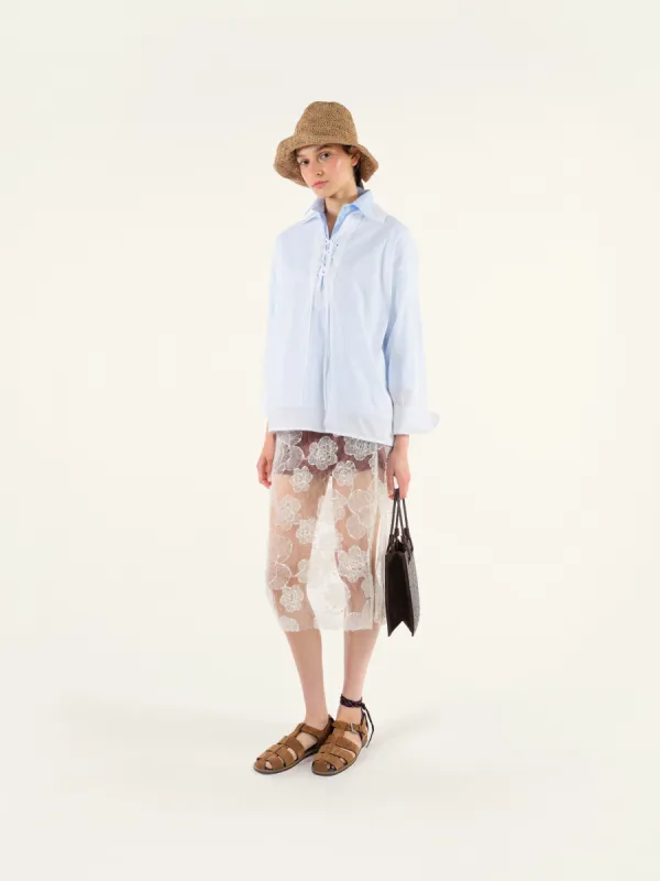 SIAM - Sheer tulle midi skirt with contrast lining sold by Siedres