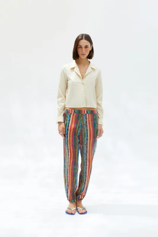 SHEN - Printed lumiere chiffon shalwar pants sold by Siedres