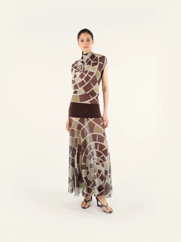 SLEN - Kaleidoscope open back maxi dress sold by Siedres