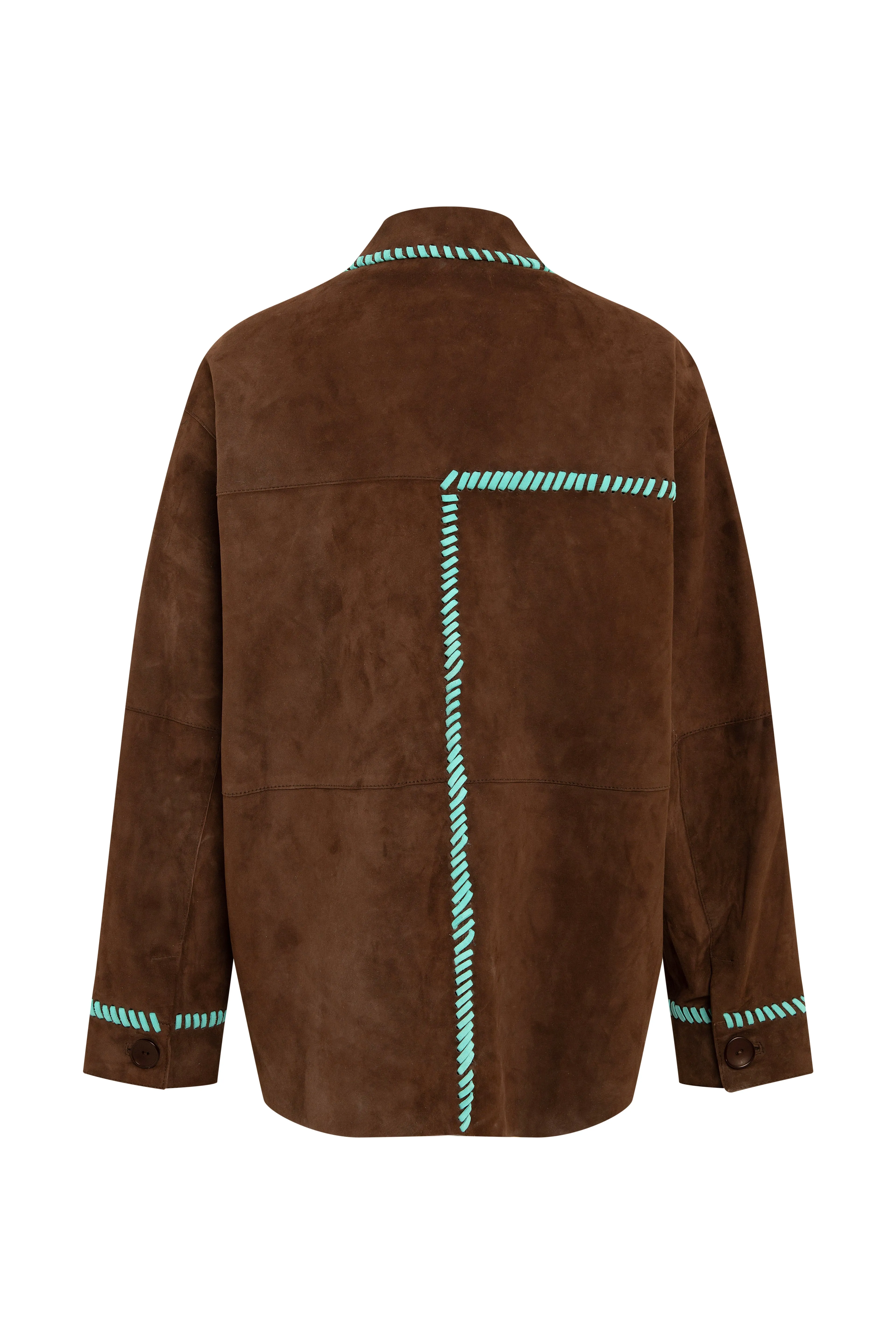 ROLIN - Contrast-stitch detailed suede jacket sold by Siedres product image thumbnail 5