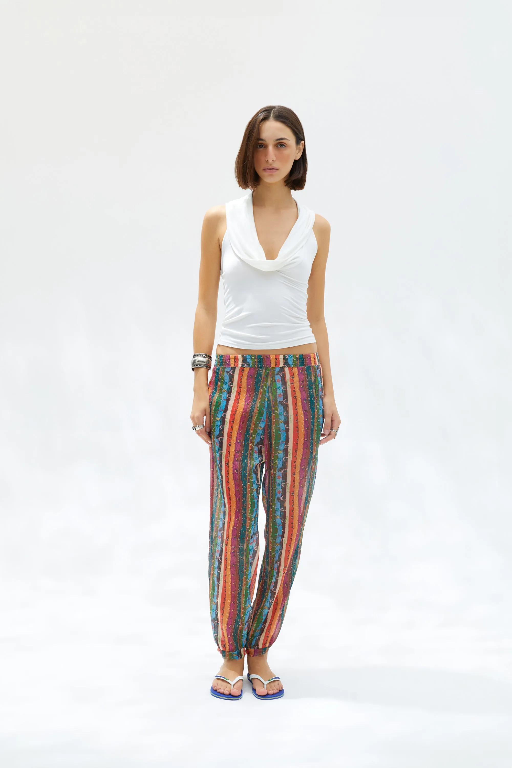 HUNNI - Cape detailed jersey top sold by Siedres