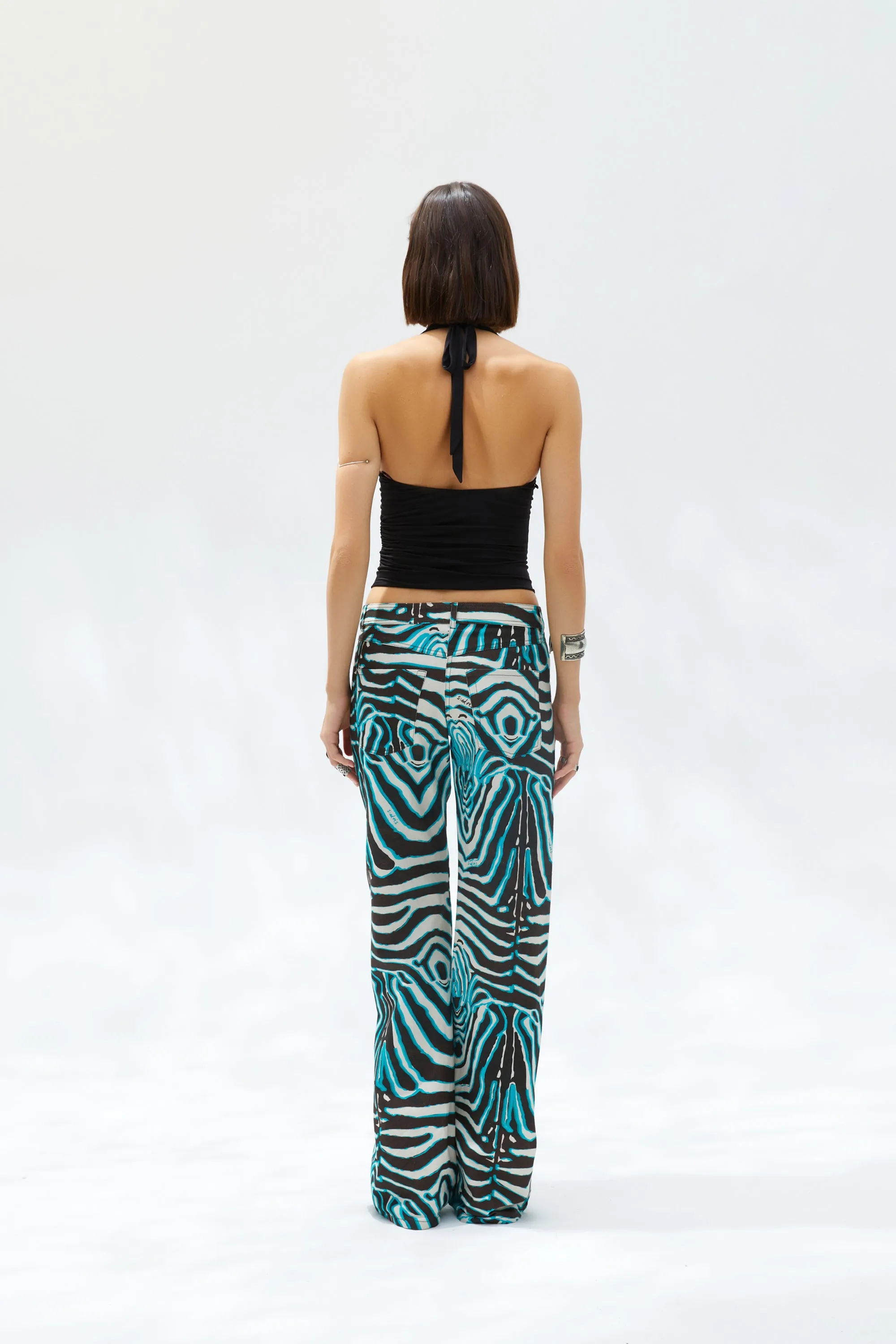 ESSIE - Low-rise wide-leg zebra printed pants sold by Siedres product image thumbnail 3