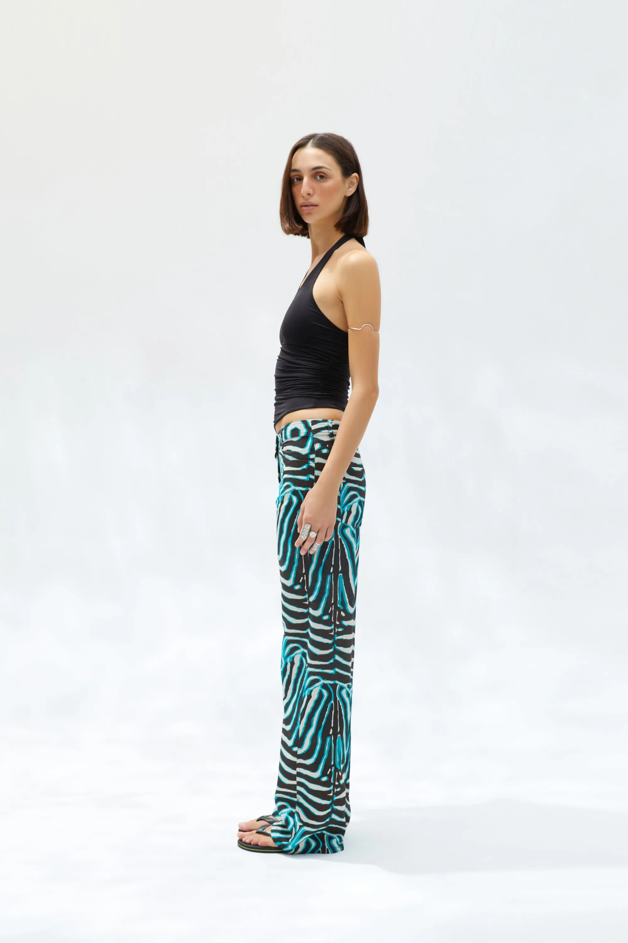 ESSIE - Low-rise wide-leg zebra printed pants sold by Siedres product image thumbnail 2