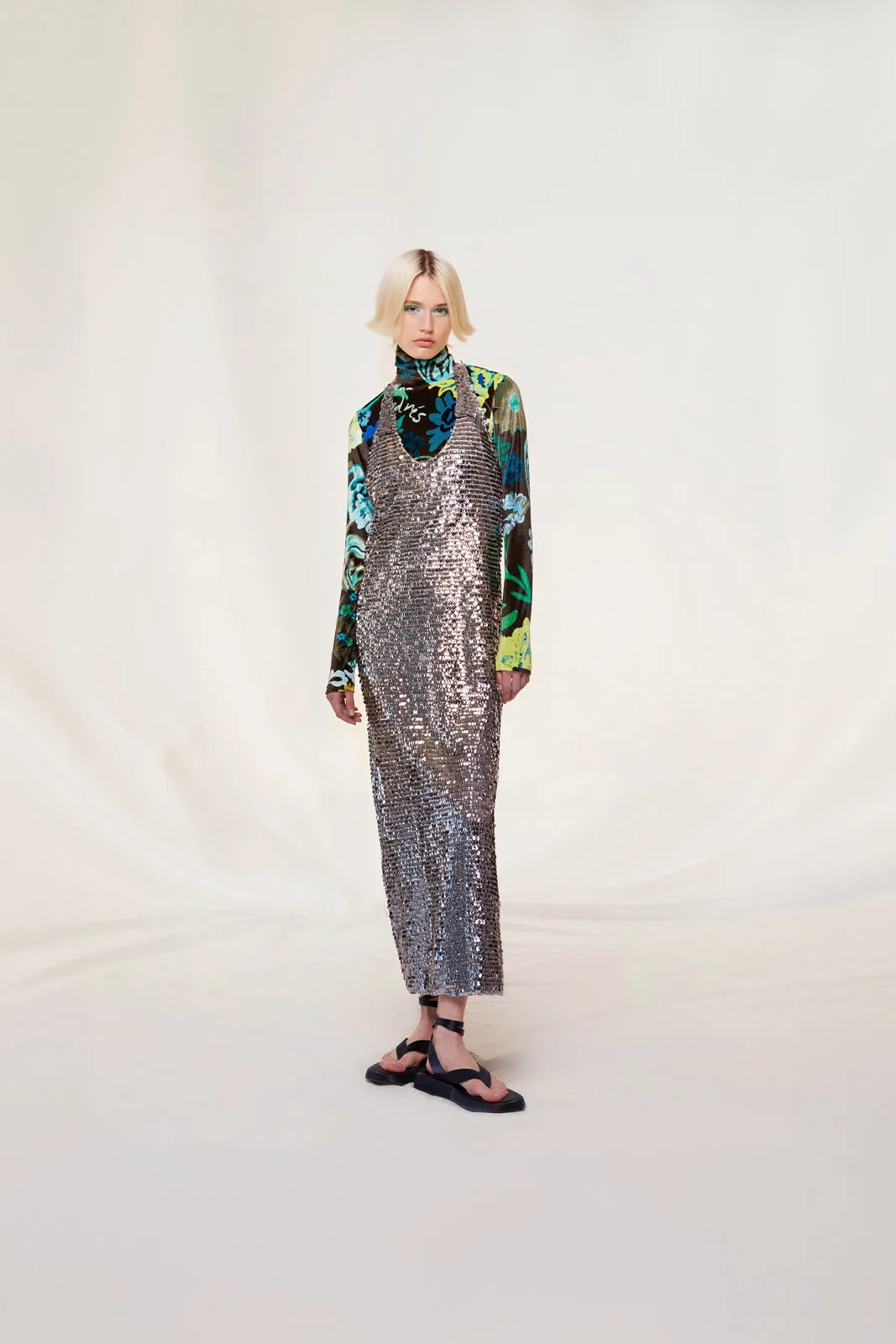 HELY - Sequined halterneck midi dress sold by Siedres