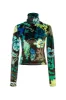 CODY - Floral printed velvet turtleneck top sold by Siedres