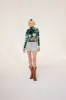 CODY - Floral printed velvet turtleneck top sold by Siedres