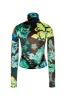 CODY - Floral printed velvet turtleneck top sold by Siedres
