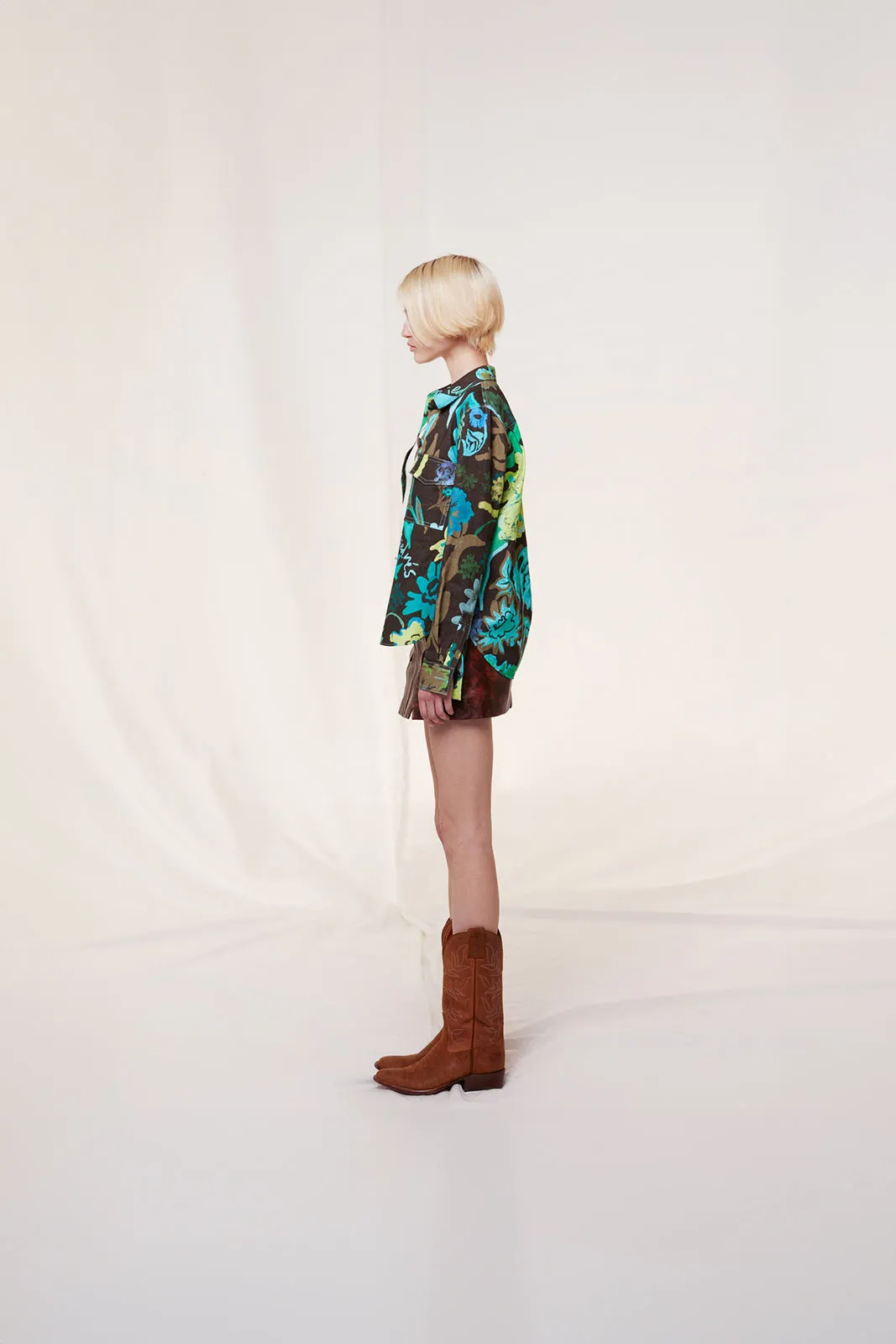 MICLA - Floral printed linen-blend overshirt sold by Siedres product image thumbnail 2