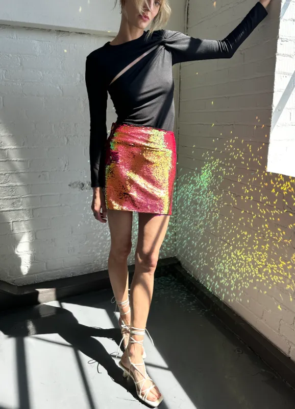 Iridescent Mini Sequin Skirt sold by Sid Neigum