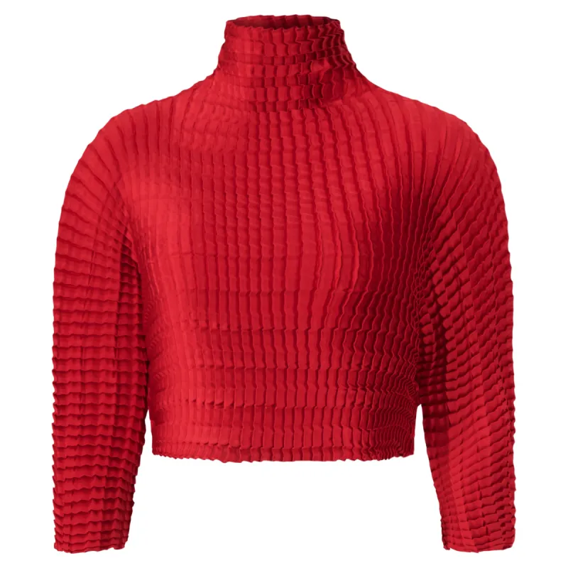 Double Pleated Mock Neck Blouse made by Sid Neigum