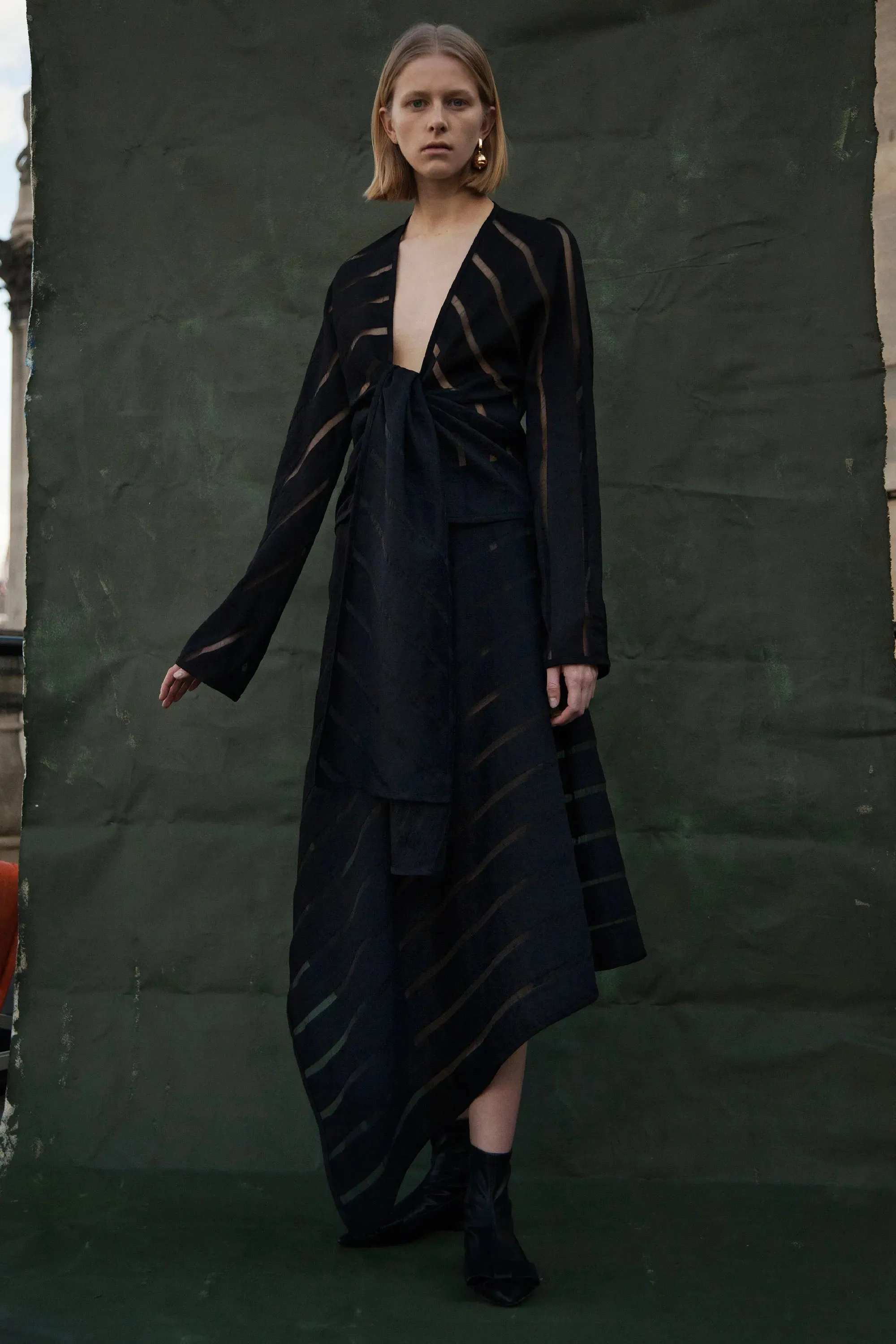 Sheer stripe skirt sold by Sid Neigum