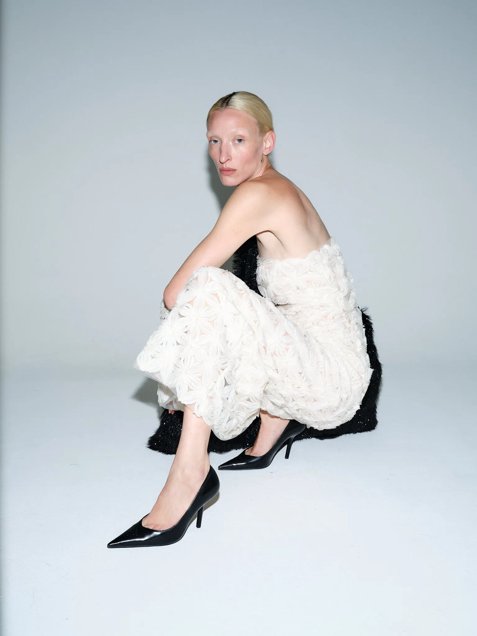 Floral Embroidered Strapless Dress sold by Sid Neigum