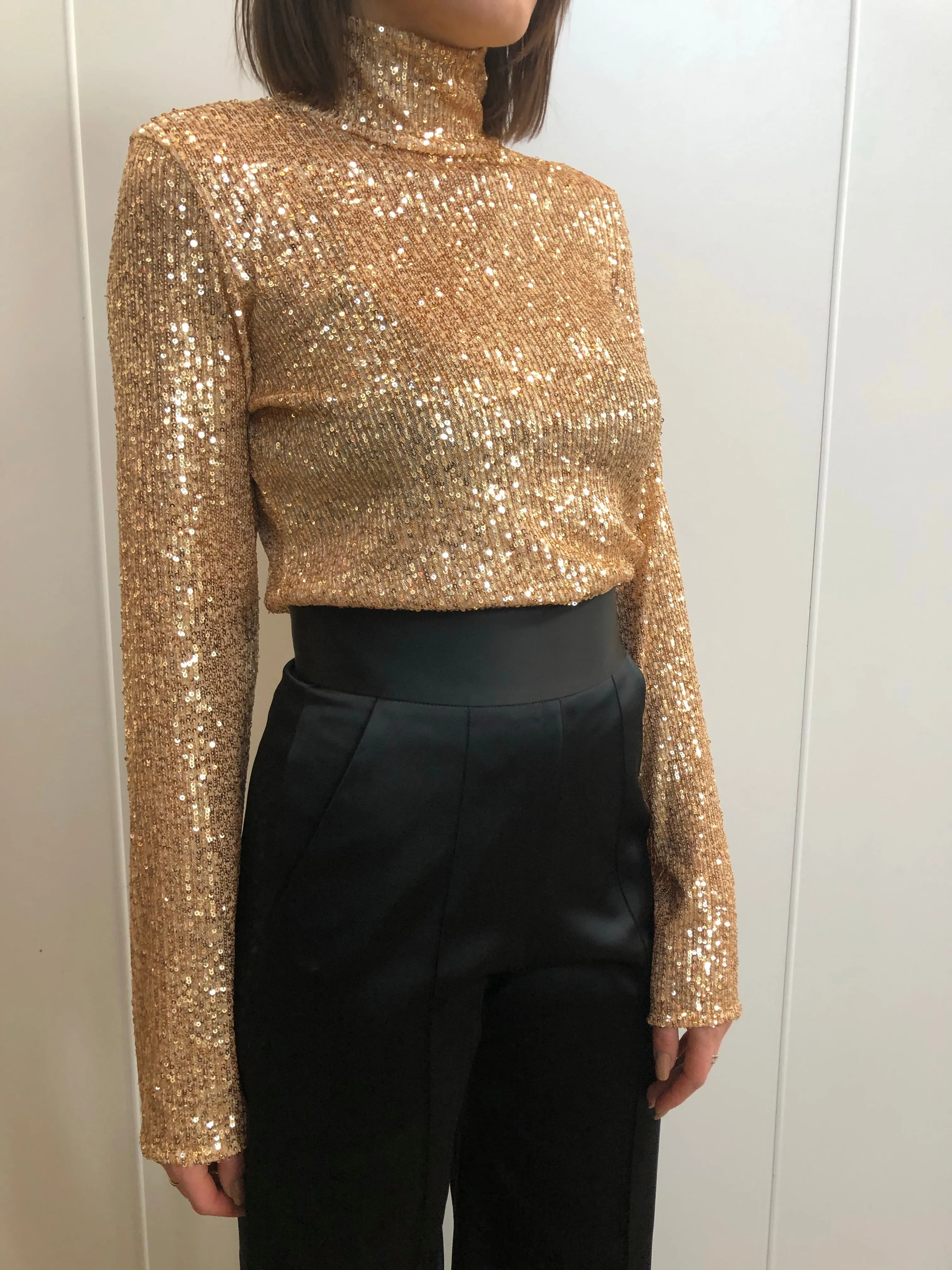 Sequins mock neck sold by Sid Neigum product image thumbnail 3
