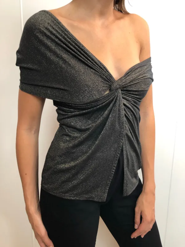 Metallic Knit Twist Blouse sold by Sid Neigum