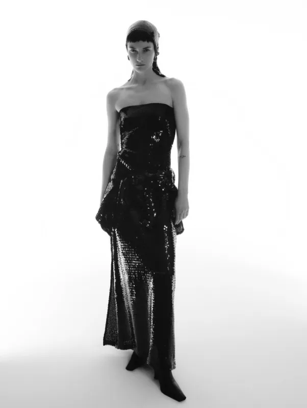 Rectangular Sequin Strapless Dress made by Sid Neigum
