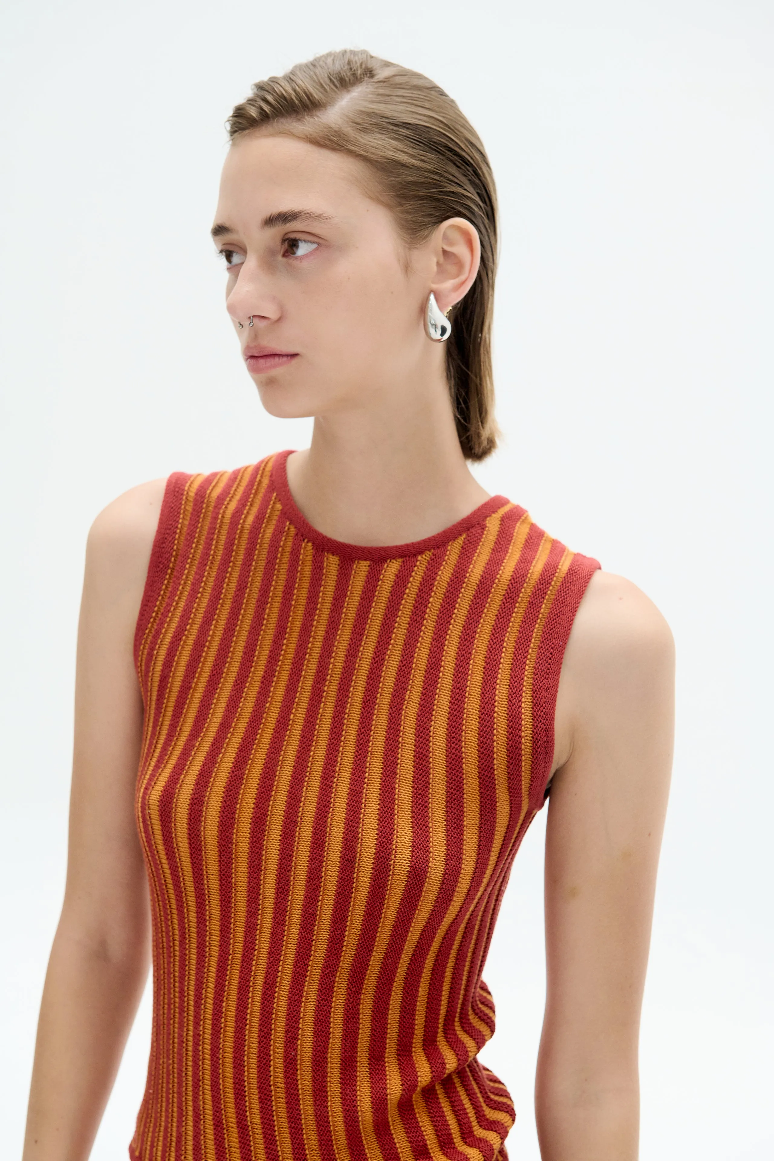 MARINA HALTER TOP | BURGUNDY / ORANGE sold by ESCVDO