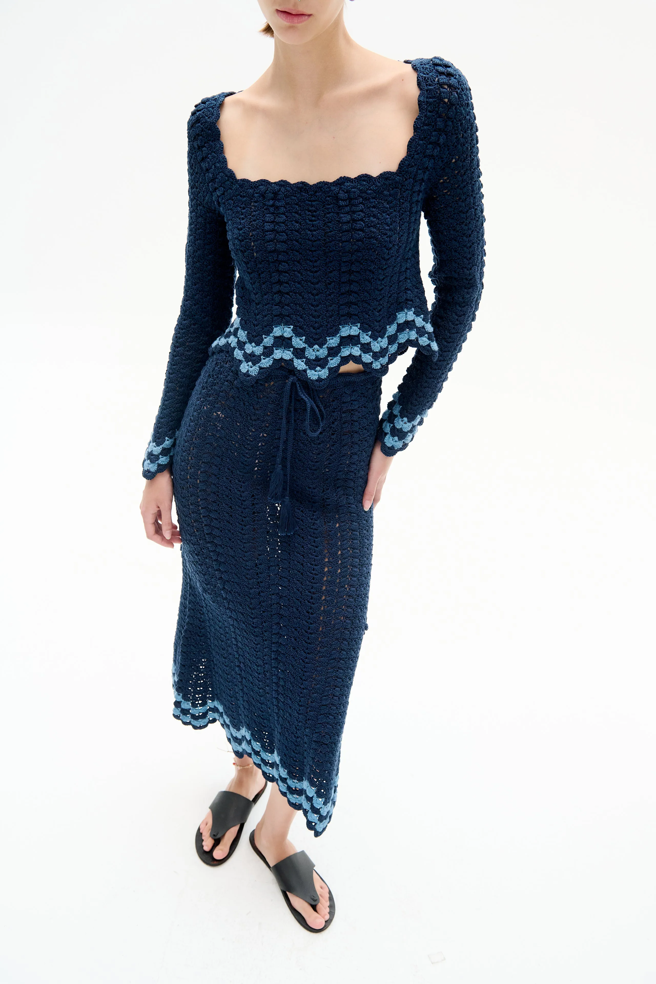 BRISA TOP | NAVY / SKY BLUE sold by ESCVDO