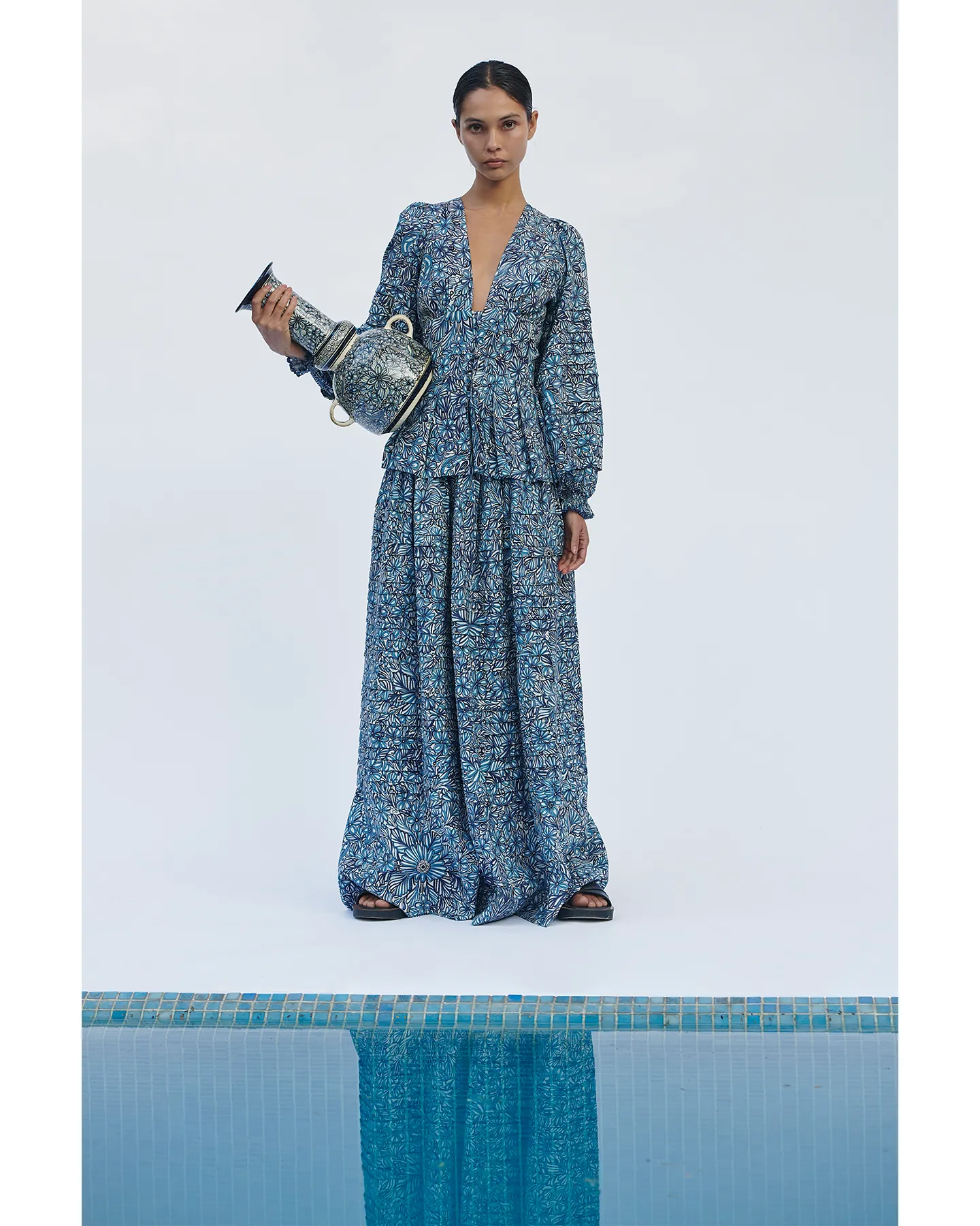 MARGARITA TOP | PRINT BLUE sold by ESCVDO