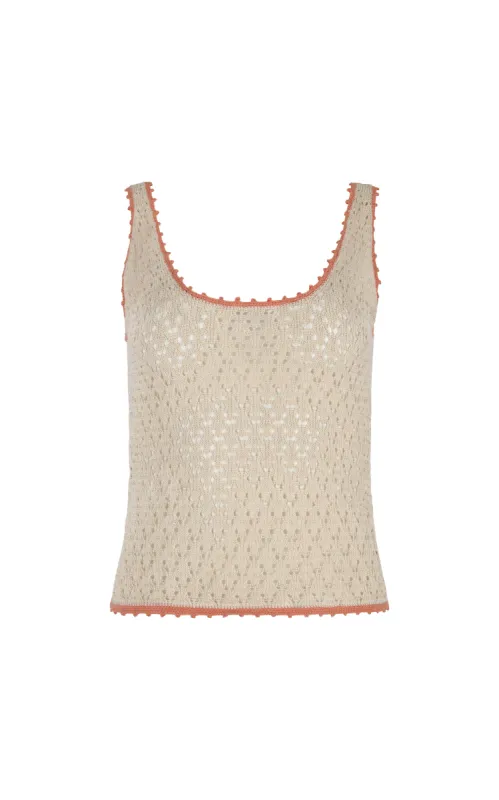 LANDO TOP | IVORY / PEACH sold by ESCVDO