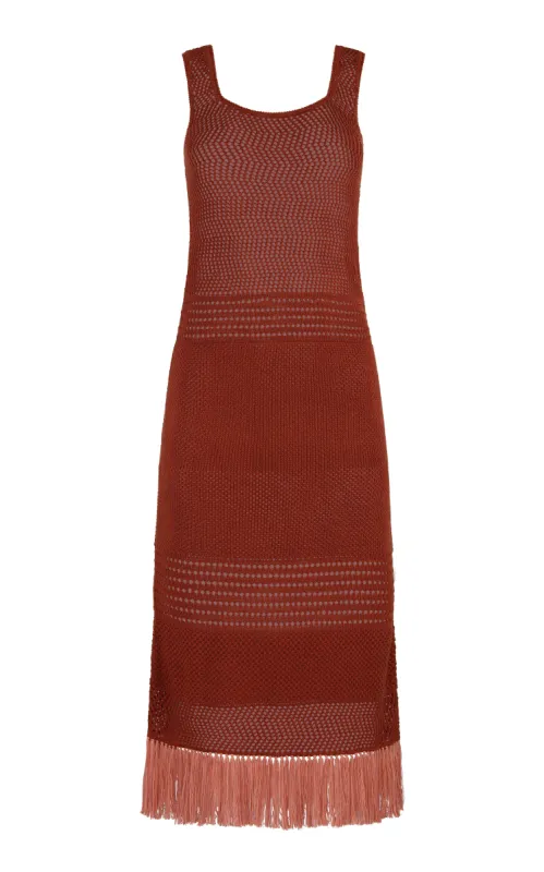 LAGUNA MIDI DRESS | BROWN made by ESCVDO