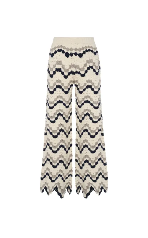 SAFI PANTS | IVORY / NAVY sold by ESCVDO
