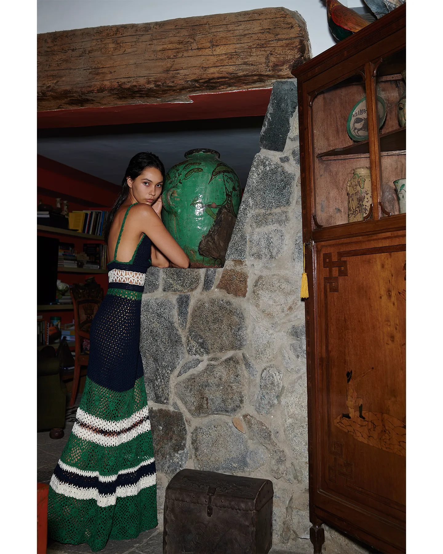 BELLA MAXI DRESS | BLUE & GREEN sold by ESCVDO product image thumbnail 2