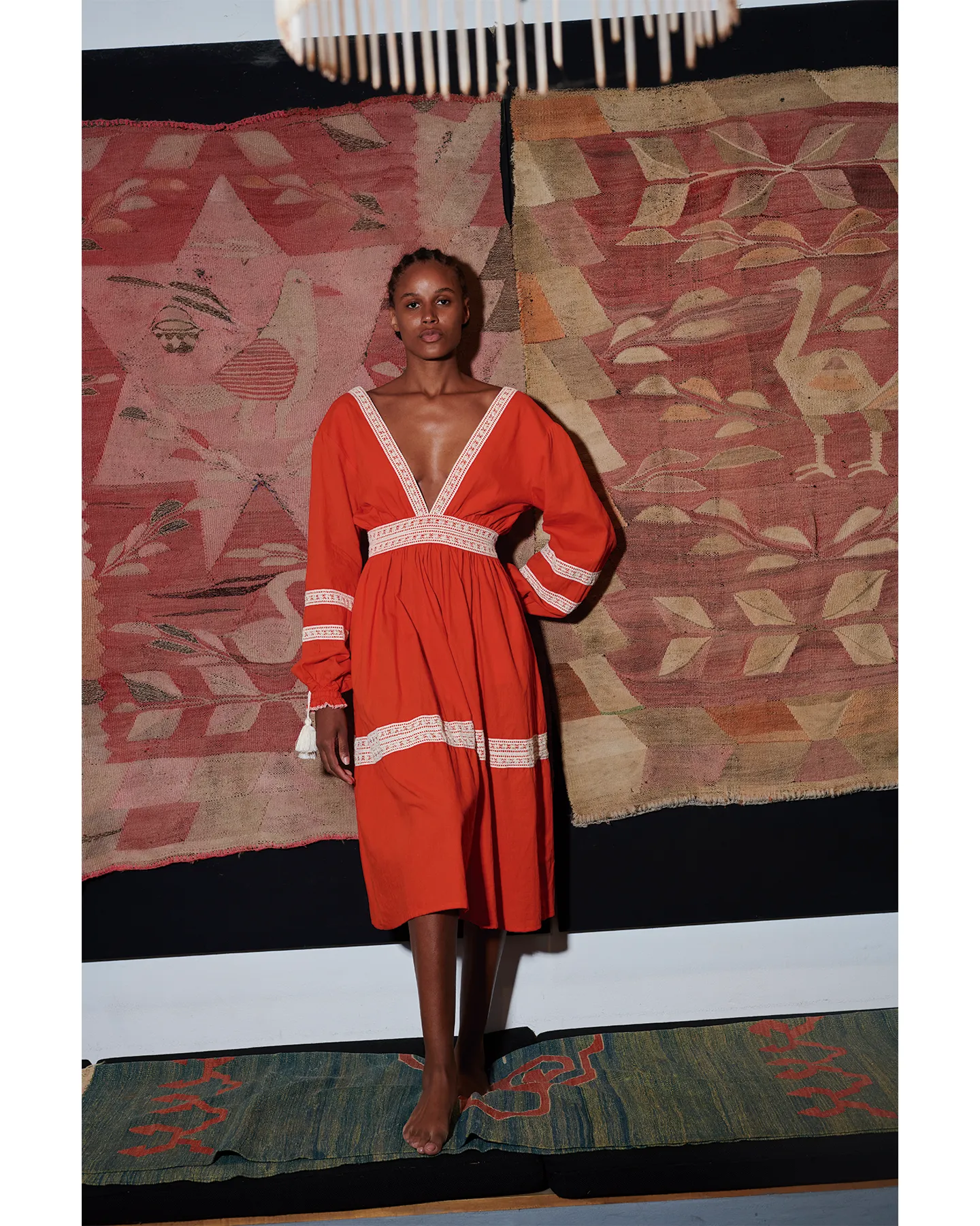 VOLTA MIDI DRESS | TANGERINE sold by ESCVDO