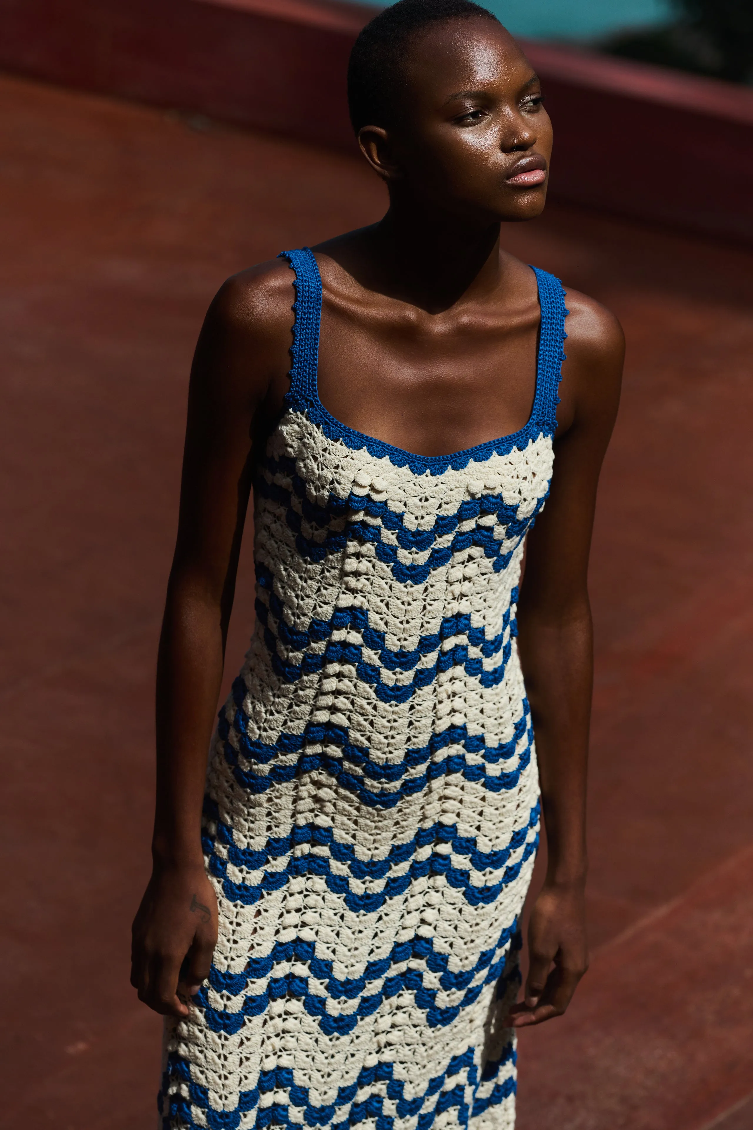 MAREA MAXI DRESS | IVORY/BLUE sold by ESCVDO product image thumbnail 2