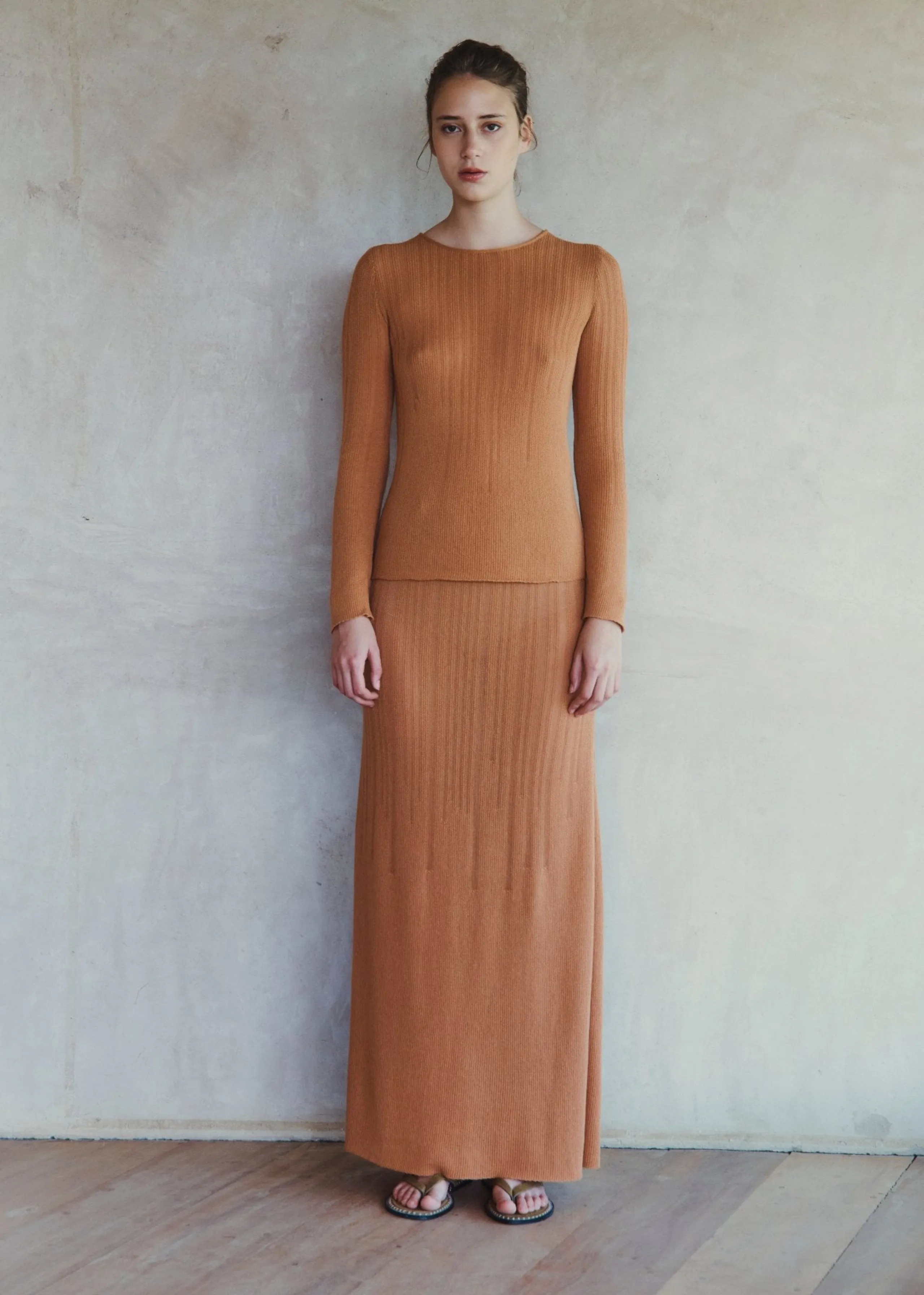 TUMBES MIDI SKIRT | TERRACOTA sold by ESCVDO