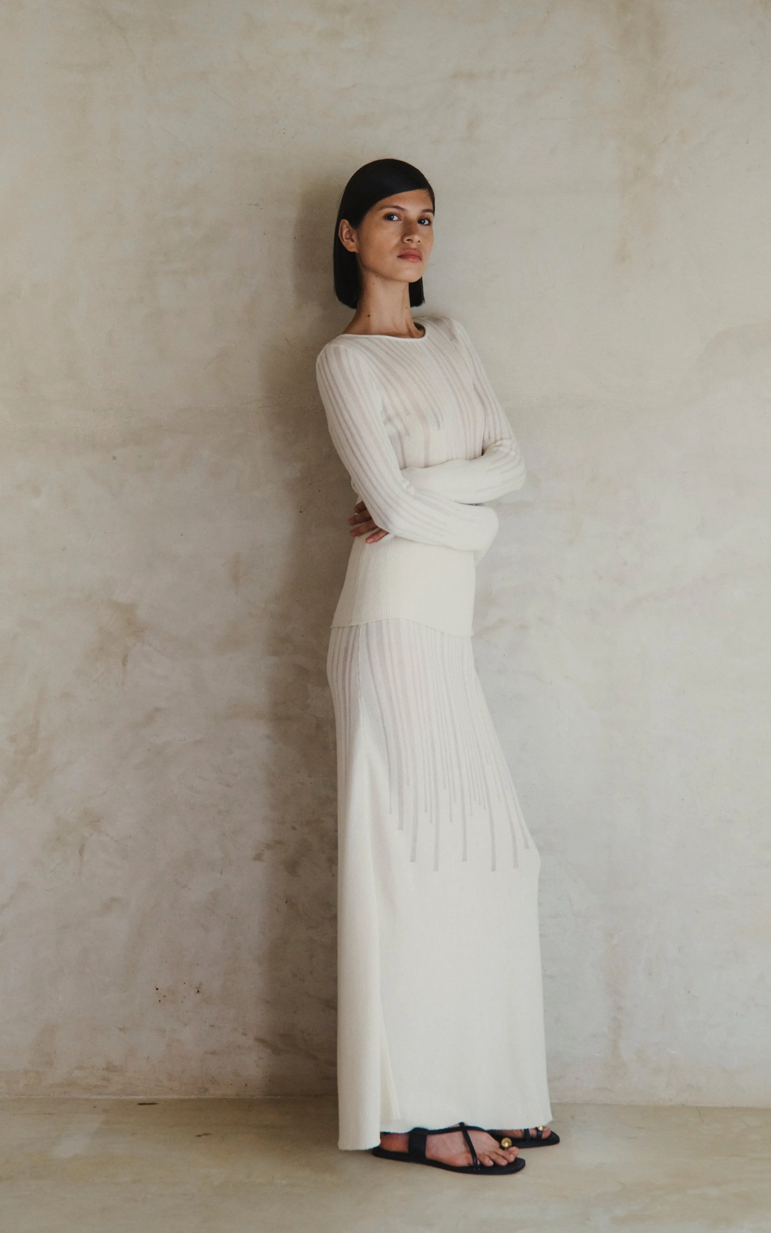 TUMBES MIDI SKIRT | IVORY sold by ESCVDO product image thumbnail 3