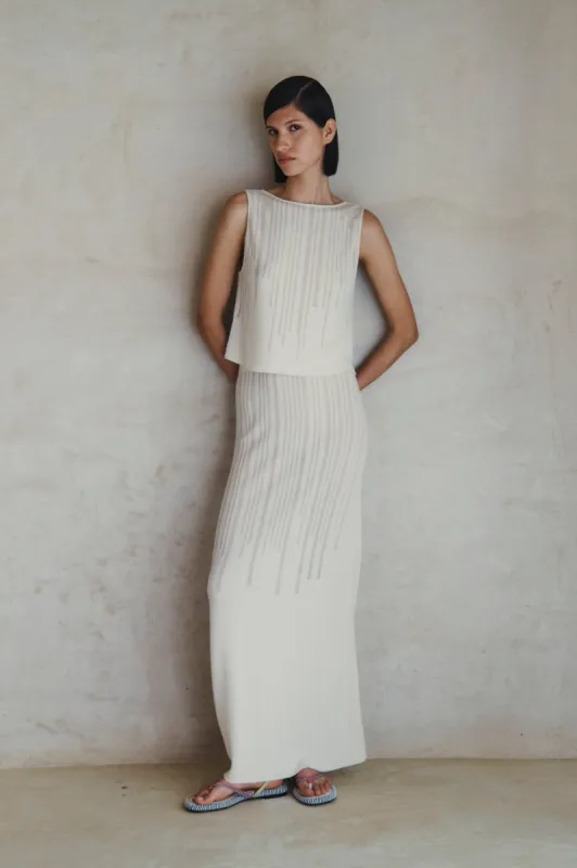 TUMBES MIDI SKIRT | IVORY made by ESCVDO