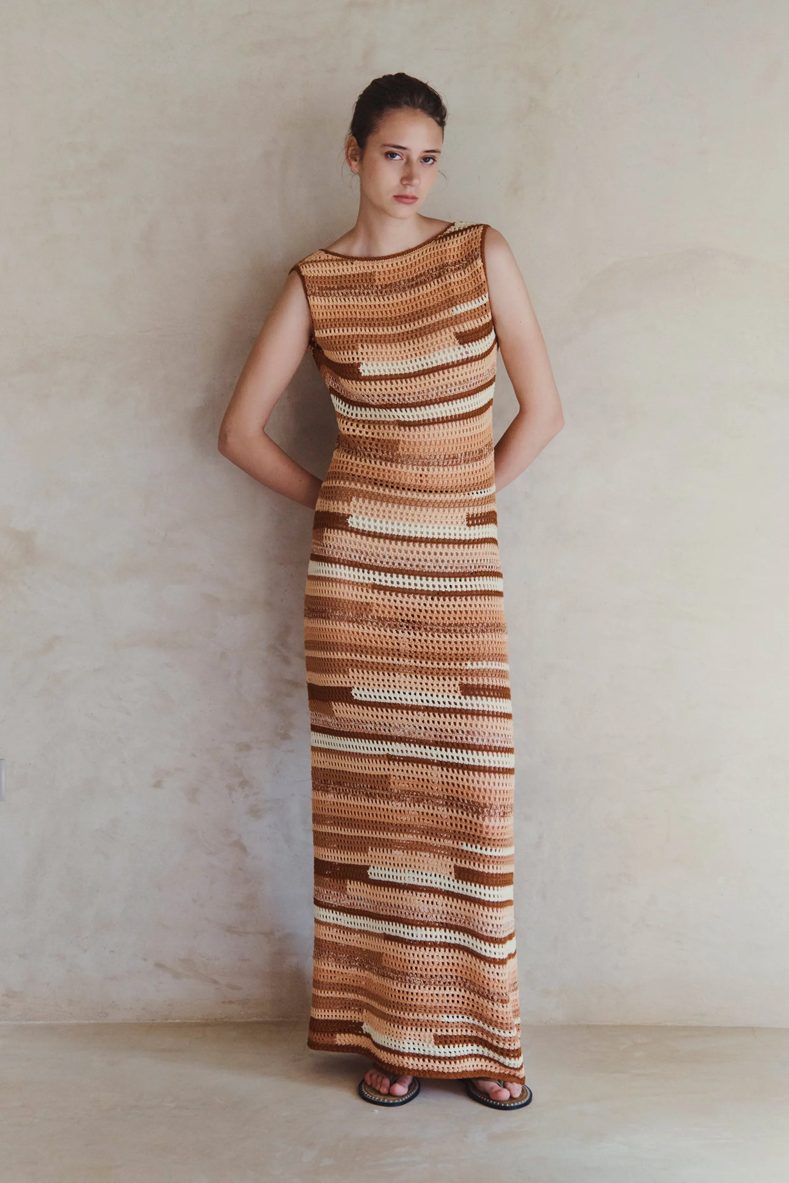 SPONDYLUS MAXI DRESS | PEACH NECTAR sold by ESCVDO product image thumbnail 3