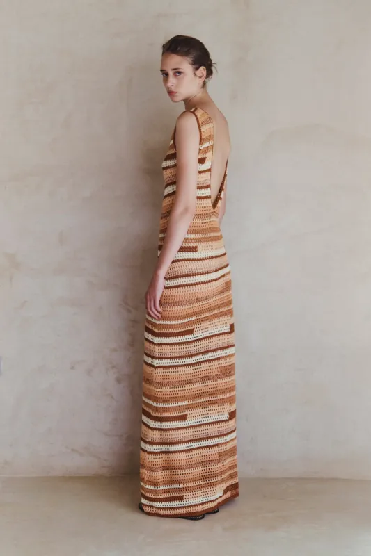 SPONDYLUS MAXI DRESS | PEACH NECTAR sold by ESCVDO