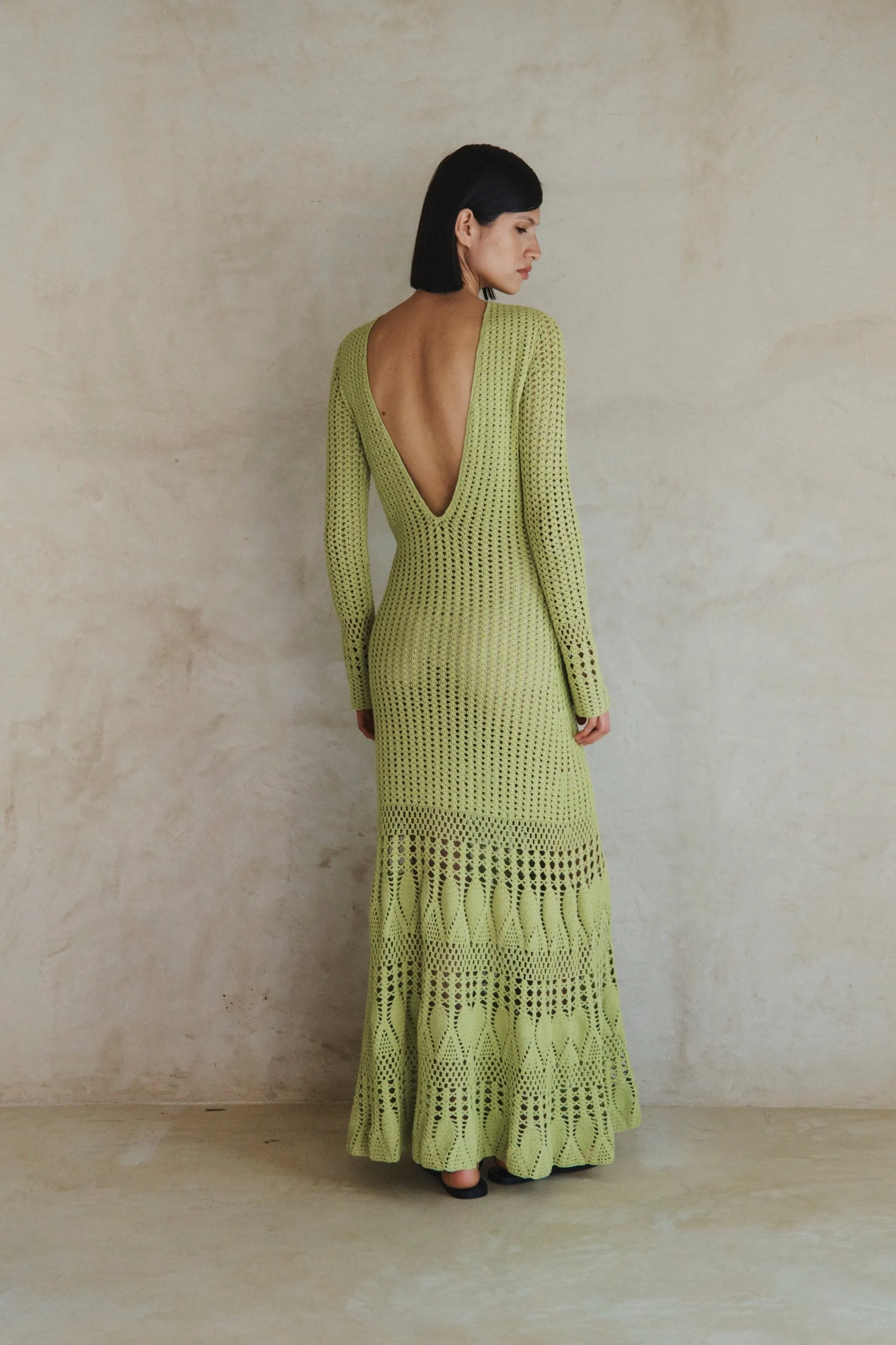 REFLEJO MAXI DRESS | PISTACCIO sold by ESCVDO product image thumbnail 4