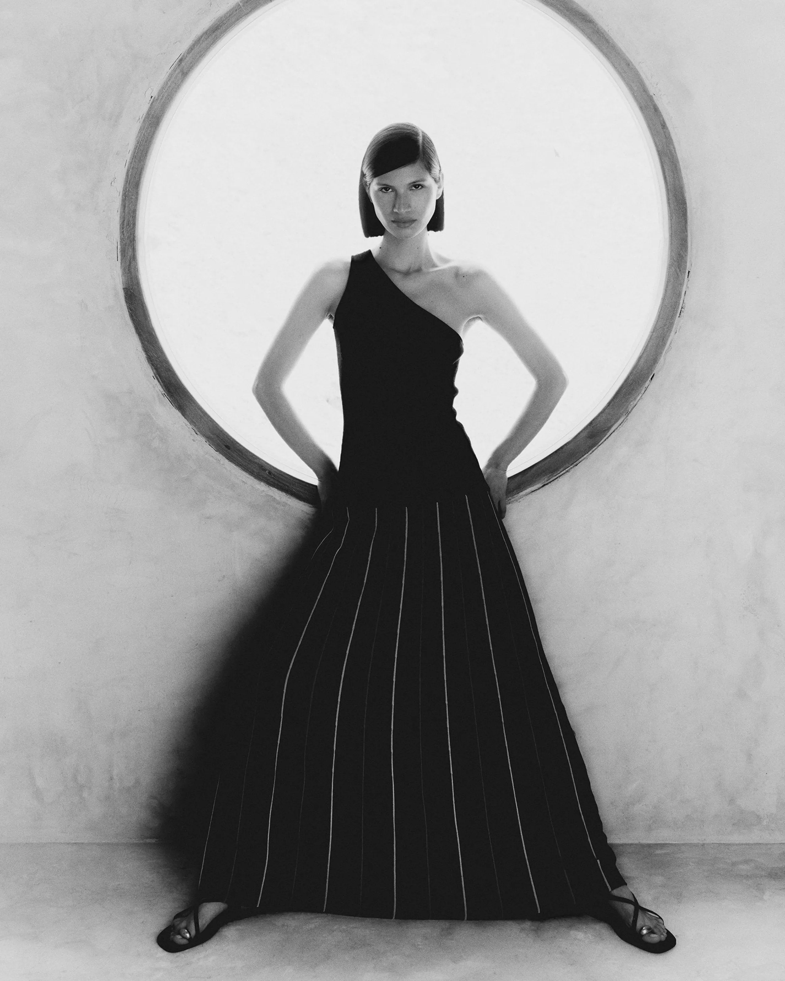 MANGLAR ONE SHOULDER MAXI DRESS | BLACK sold by ESCVDO