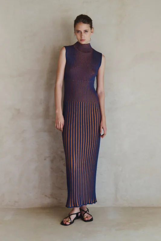 GOLFO MAXI DRESS | ELECTRIC BLUE ORANGE made by ESCVDO