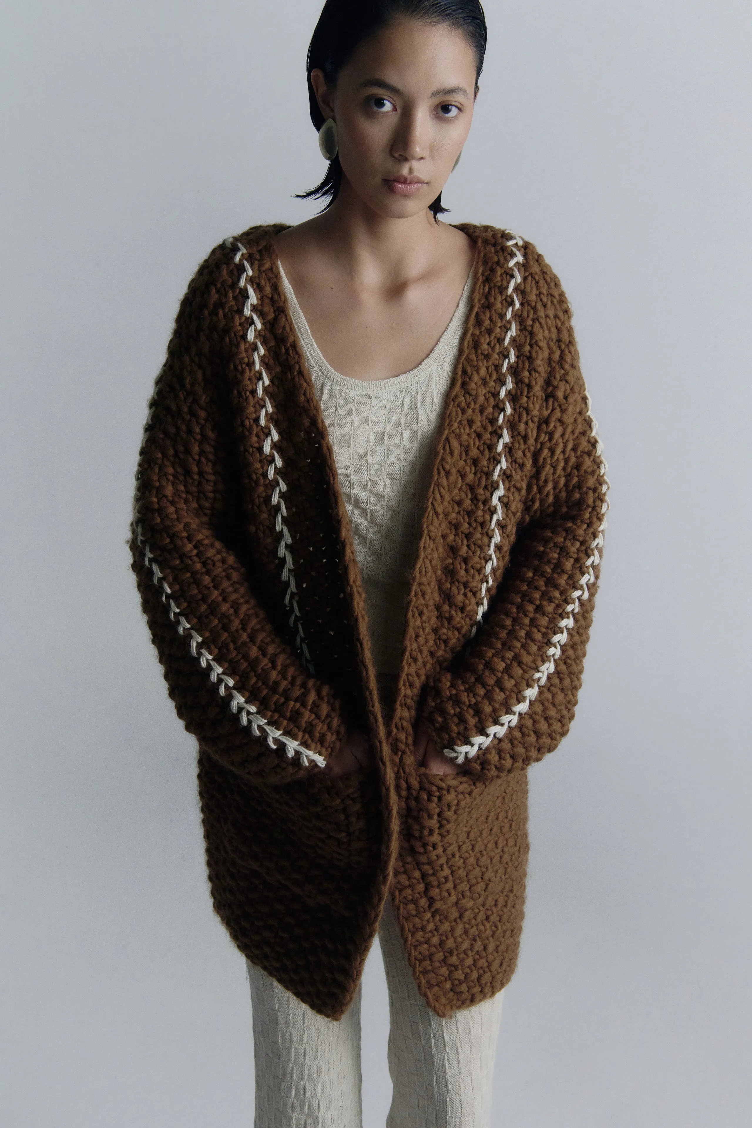 COCOON MAXI CARDIGAN | BROWN | PRE ORDER sold by ESCVDO