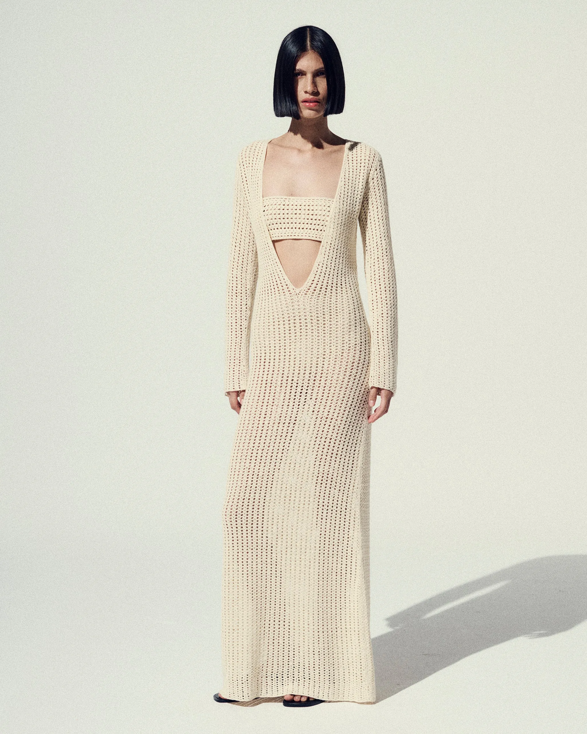 MISHA CROCHET MAXI DRESS | IVORY sold by ESCVDO product image thumbnail 3