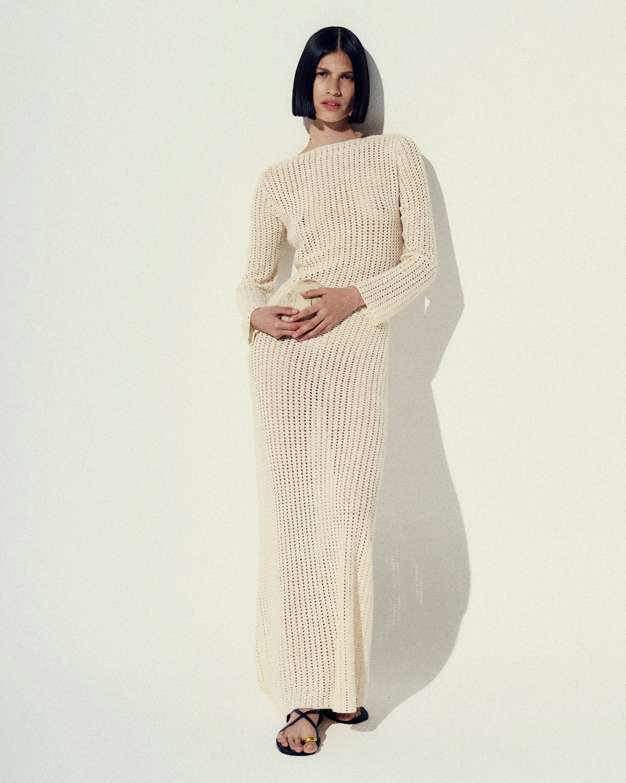 MISHA CROCHET MAXI DRESS | IVORY sold by ESCVDO product image thumbnail 2