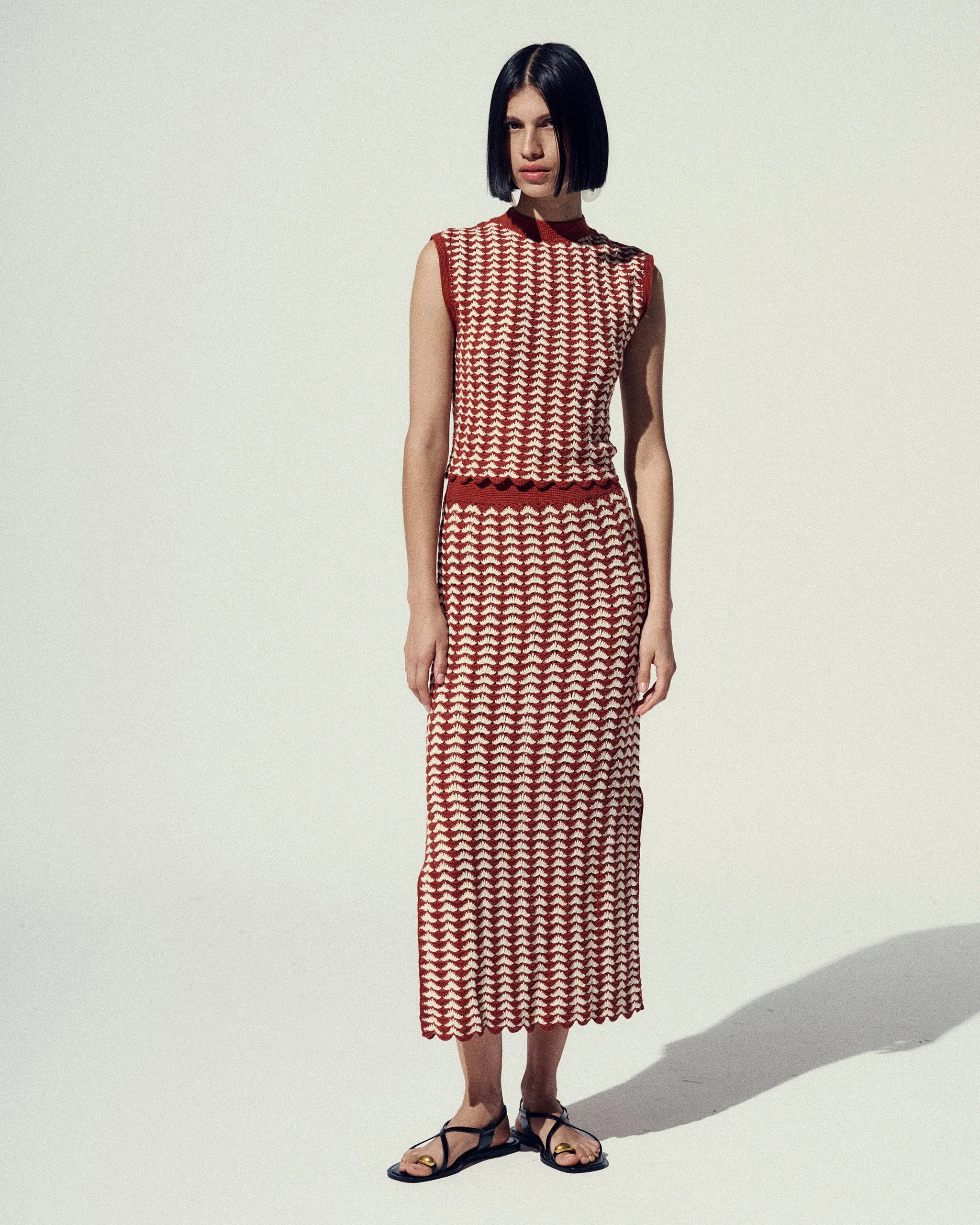 MOTUPE CROCHET SKIRT | IVORY-BROWN sold by ESCVDO product image thumbnail 3