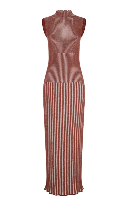 GOLFO MAXI DRESS | BROWN-TOBACCO made by ESCVDO