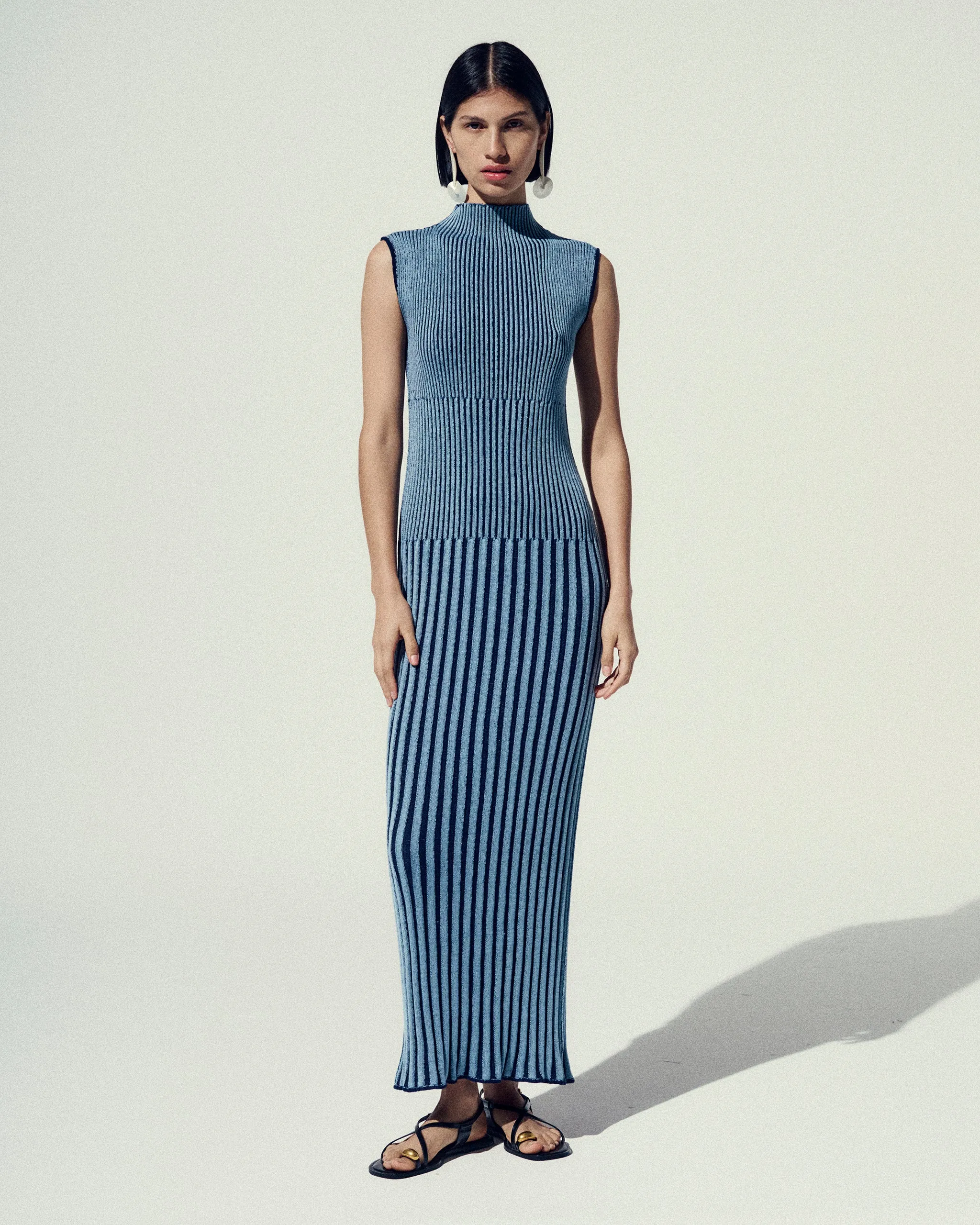 GOLFO MAXI DRESS | NAVY- LIGHT BLUE sold by ESCVDO product image thumbnail 2