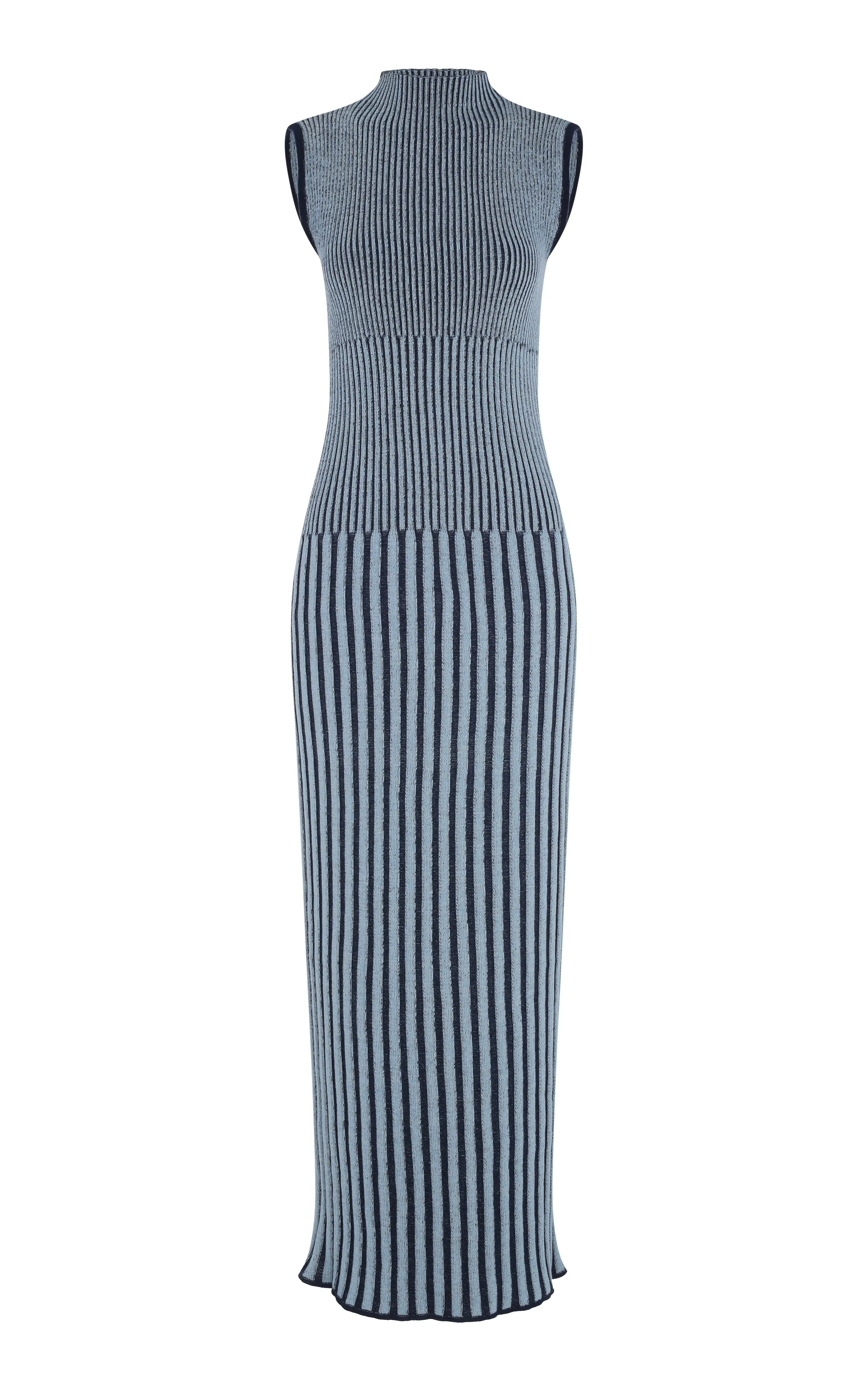 GOLFO MAXI DRESS | NAVY- LIGHT BLUE sold by ESCVDO