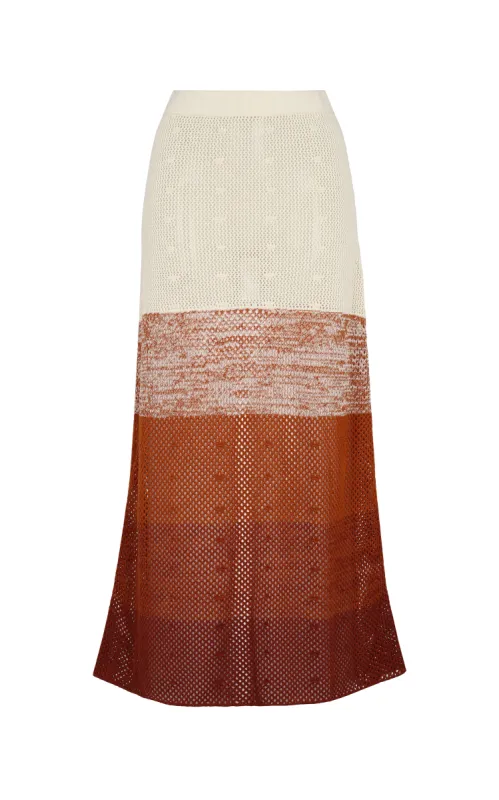 OFRENDA SKIRT | IVORY - BROWN made by ESCVDO