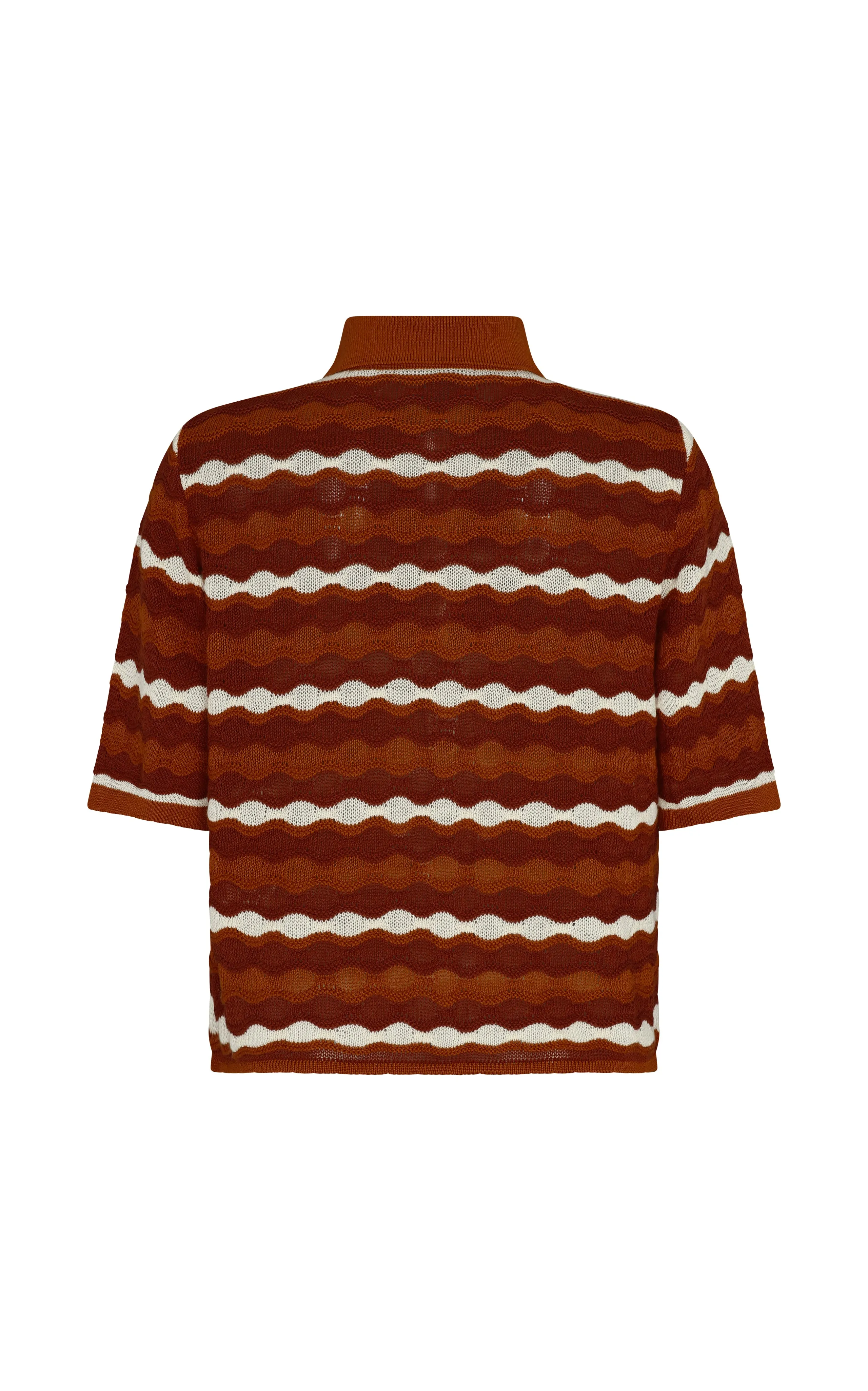 MULLU KNIT SHIRT | TOBACCO-IVORY sold by ESCVDO product image thumbnail 3