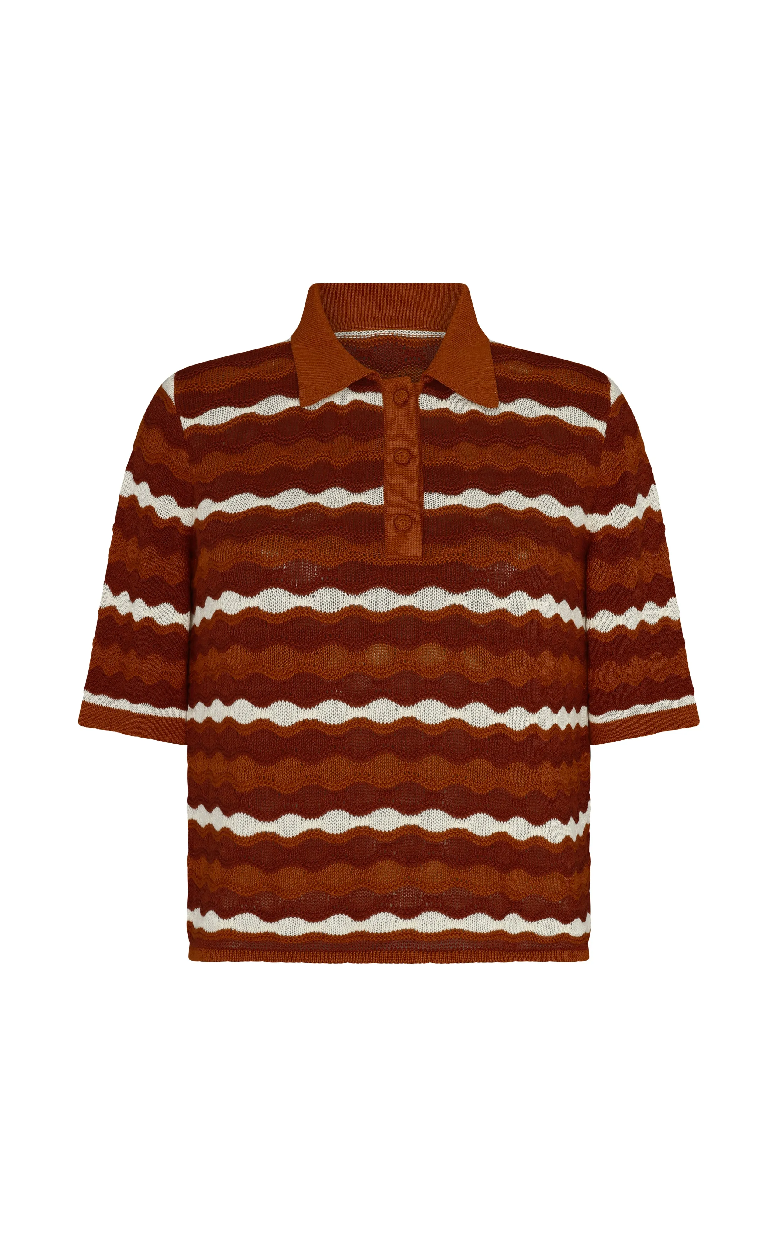 MULLU KNIT SHIRT | TOBACCO-IVORY sold by ESCVDO