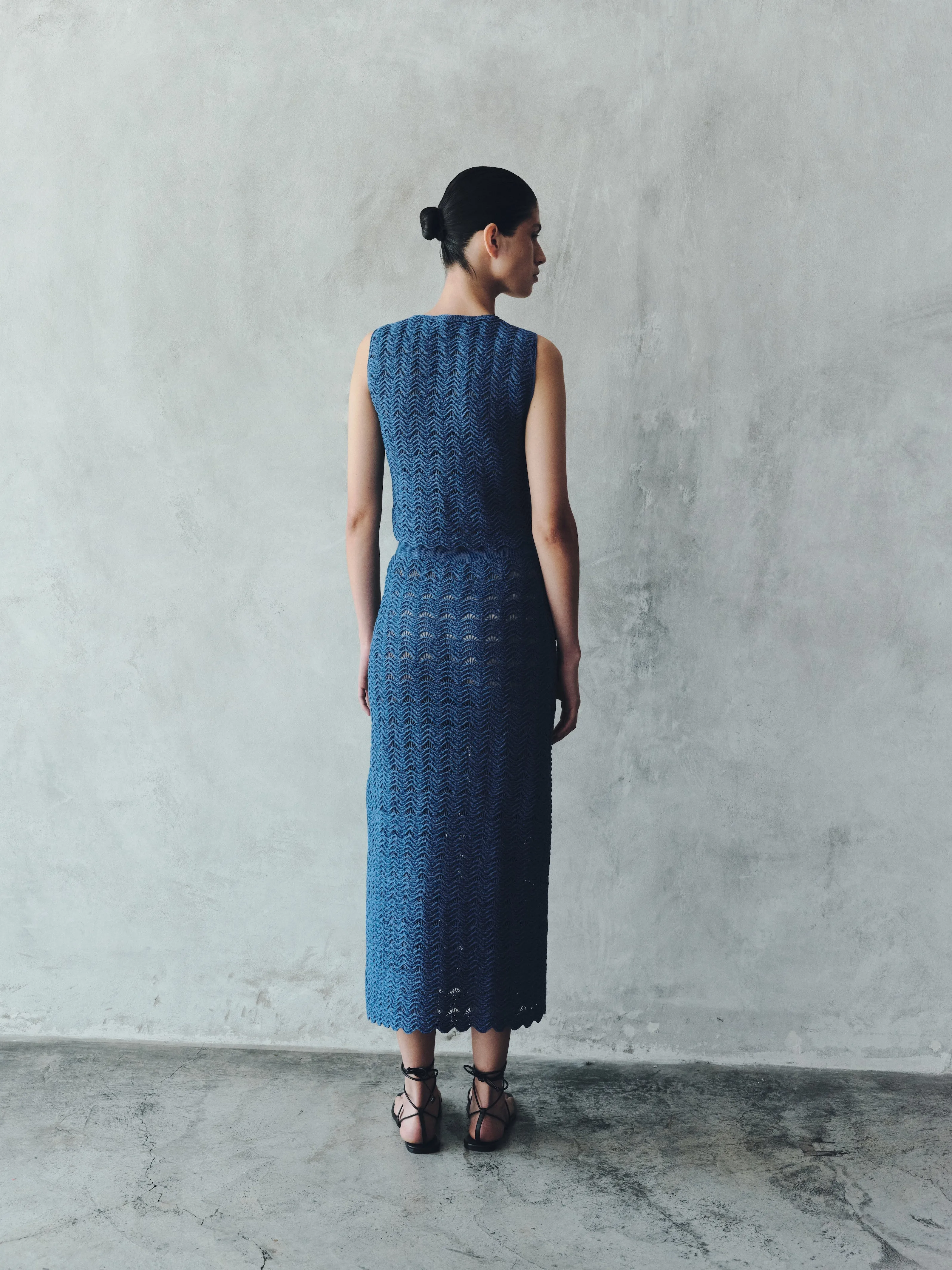 TUMI CROCHET MIDI SKIRT | ELECTRIC BLUE sold by ESCVDO product image thumbnail 3