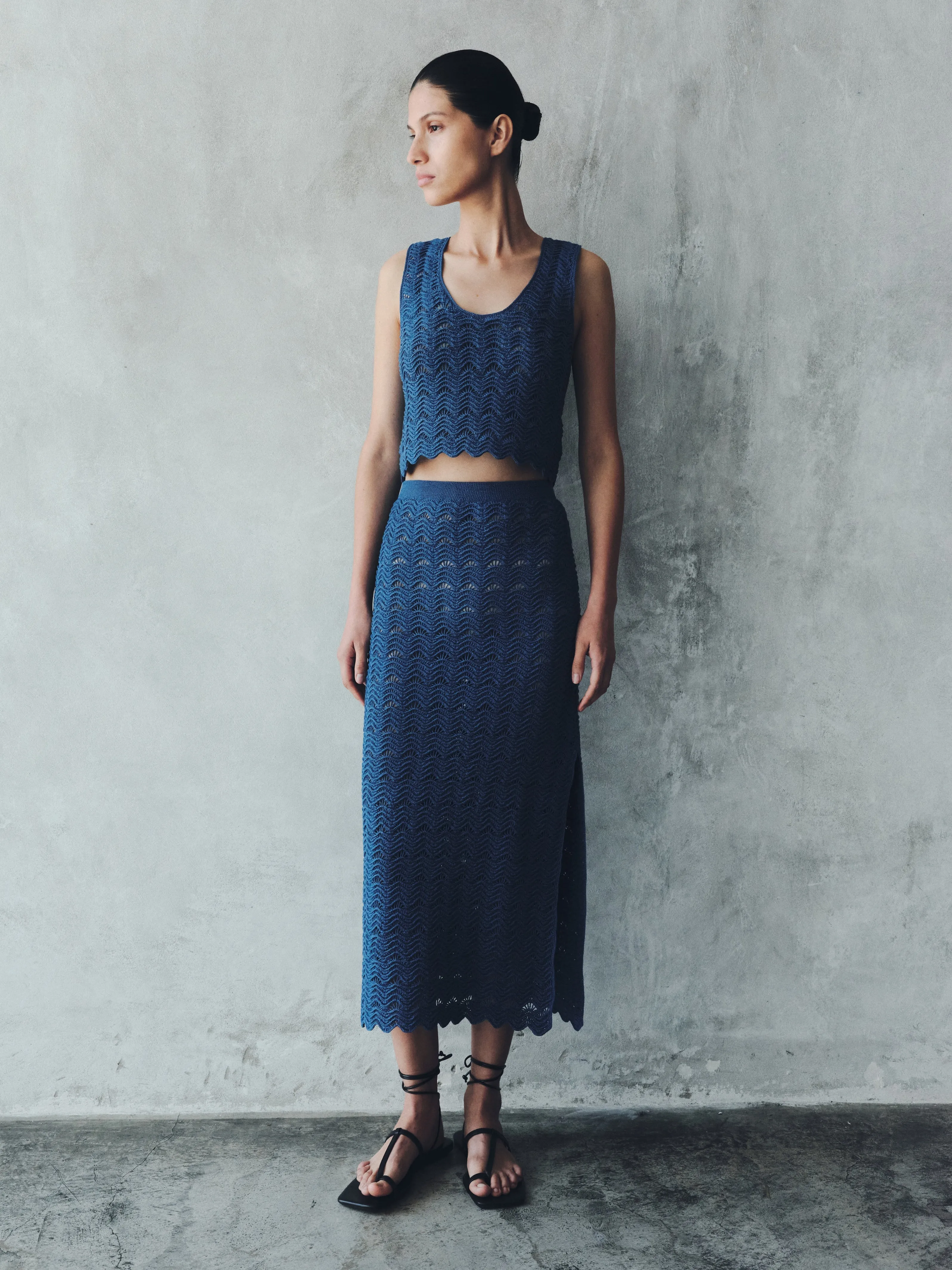 TUMI CROCHET MIDI SKIRT | ELECTRIC BLUE sold by ESCVDO product image thumbnail 2
