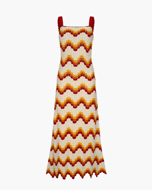 MAREA CROCHET MAXI DRESS | TANGERINE - YELLOW sold by ESCVDO